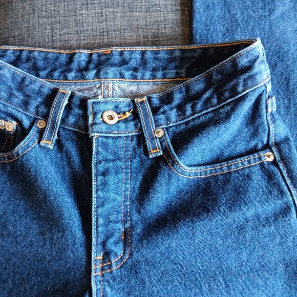 Vintage Hollywood High Rise Jeans 1990s Dark Wash Denim - Picture 6 of 8